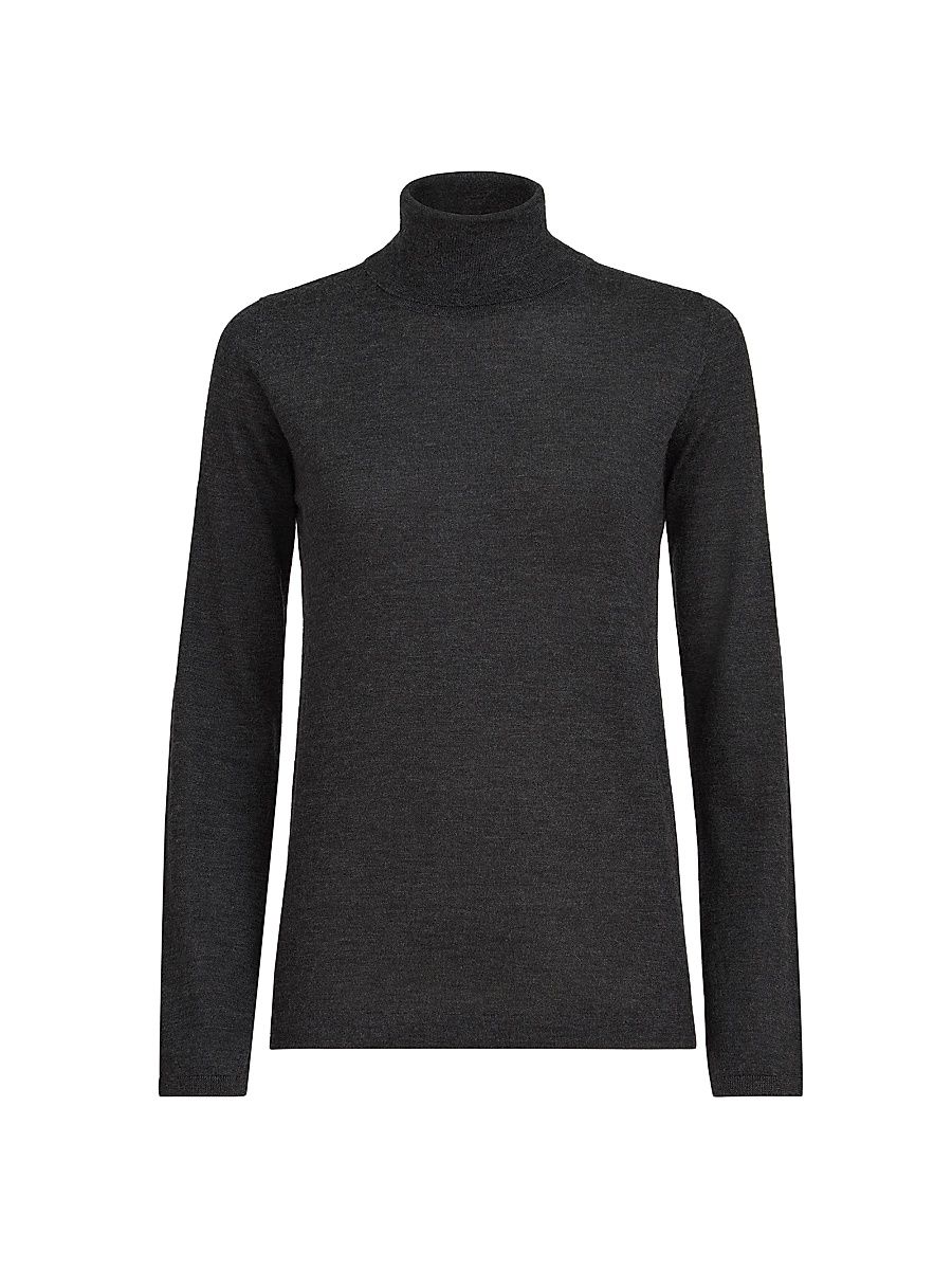 Women's Cashmere and Silk Lightweight Turtleneck Sweater - Light Grey - Size XXXL