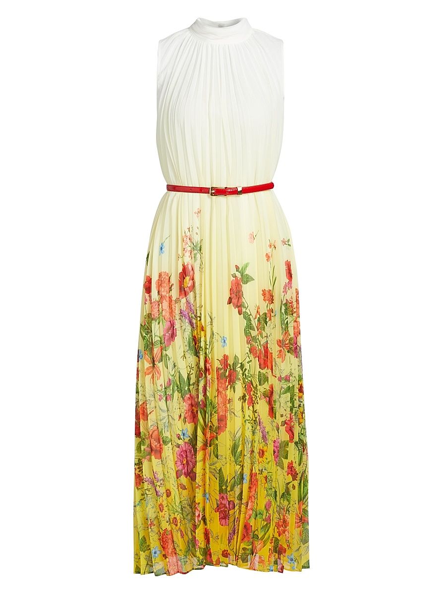 Women's The Noor Jardin Floral Midi Dress - Sunshine Jardin Print - Size XL
