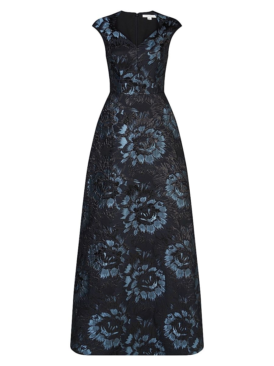 Women's Isabetta Floral Jacquard Gown - Flint Multi - Size 8