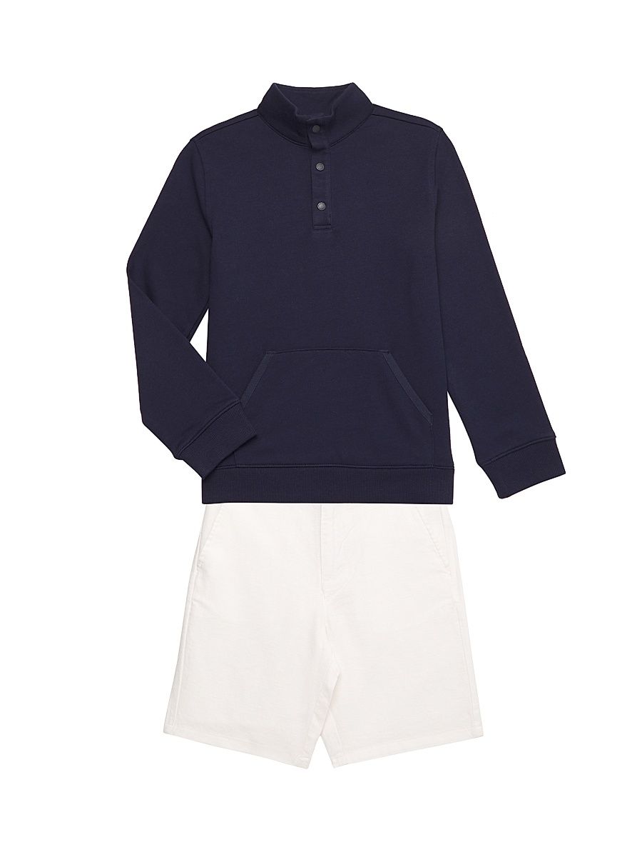 Little Boy's & Boy's French Terry Sweater & Shorts Set - Size 8