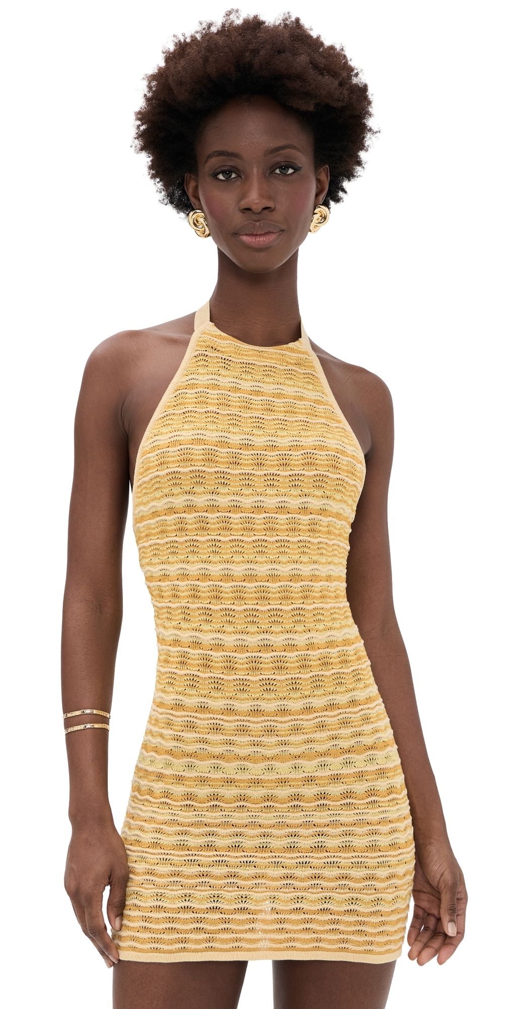 Cult Gaia Erina Knit Dress Marigold XL