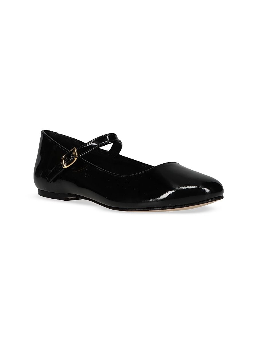 Little Girl's & Girl's Kinslee Patent Leather Mary Jane Flats - Black - Size 4 (Child)