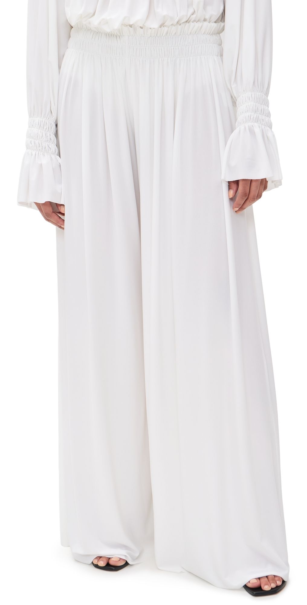 Norma Kamali Wide Leg Peasant Pants Snow White XL