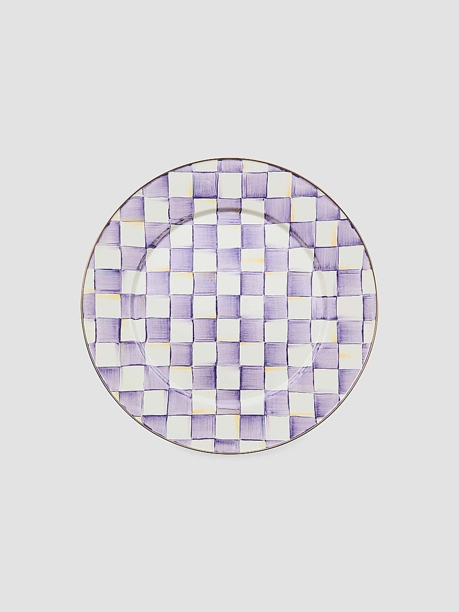 Violet Check Serving Platter