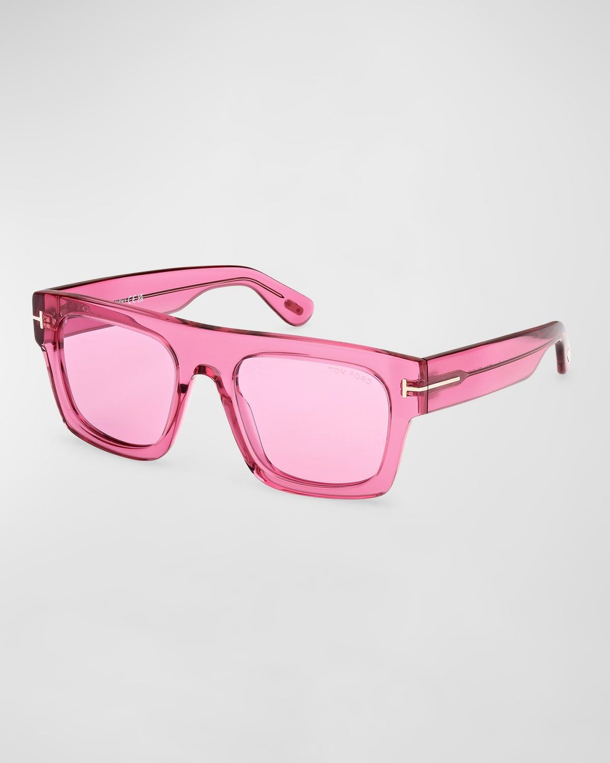 Fausto Square Semi-Transparent Acetate Sunglasses