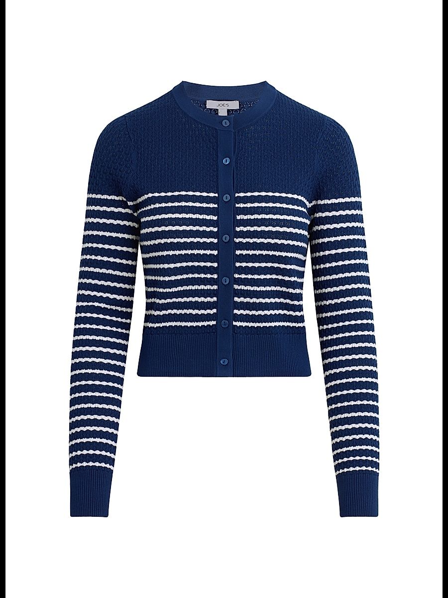 Women's Dani Pointelle-Knit Cardigan - Royal Blue Milk - Size XS