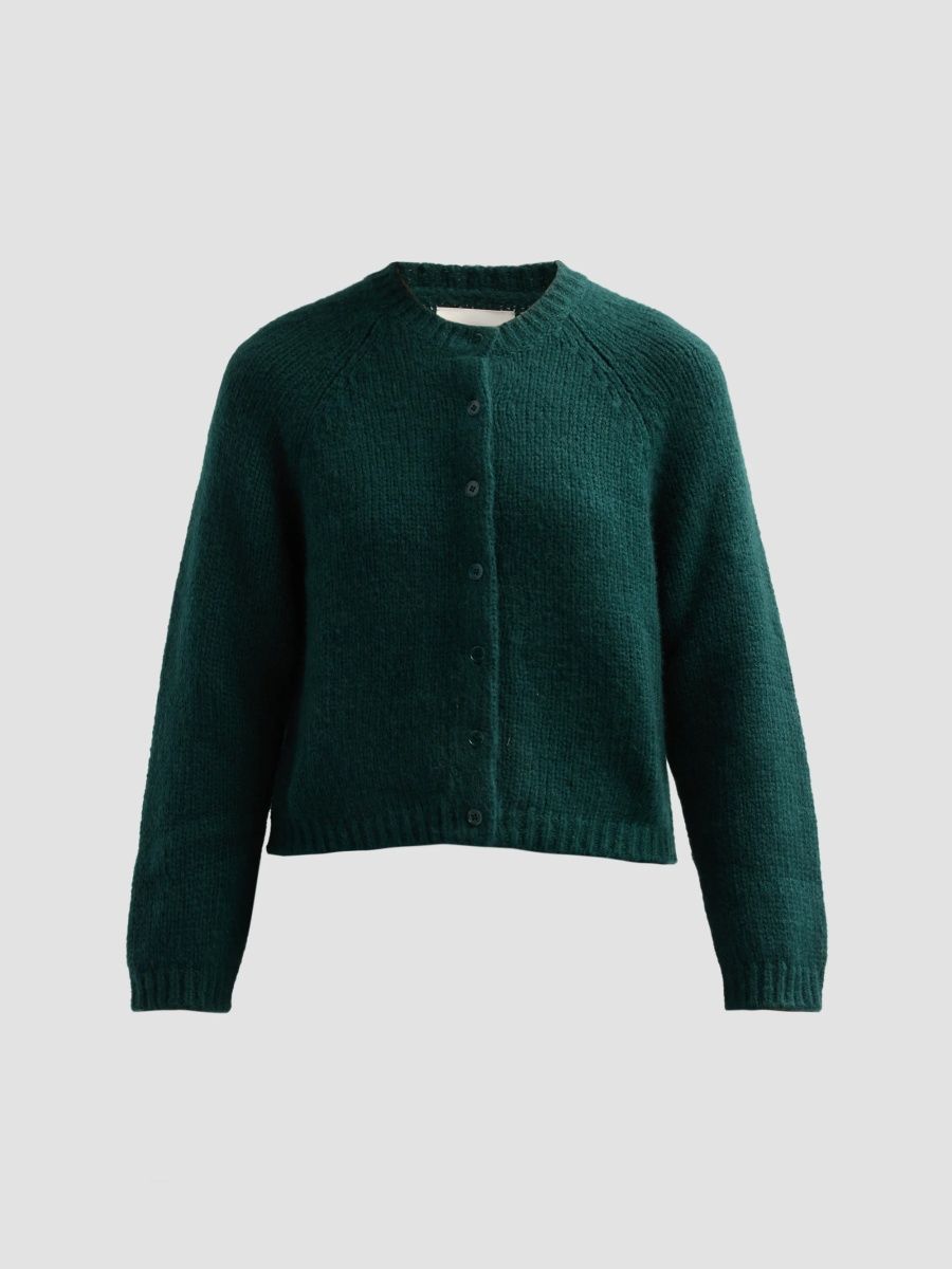 DÔEN Women's Darcy Merino Wool-Cashmere Cardigan - Scarab - Size XL