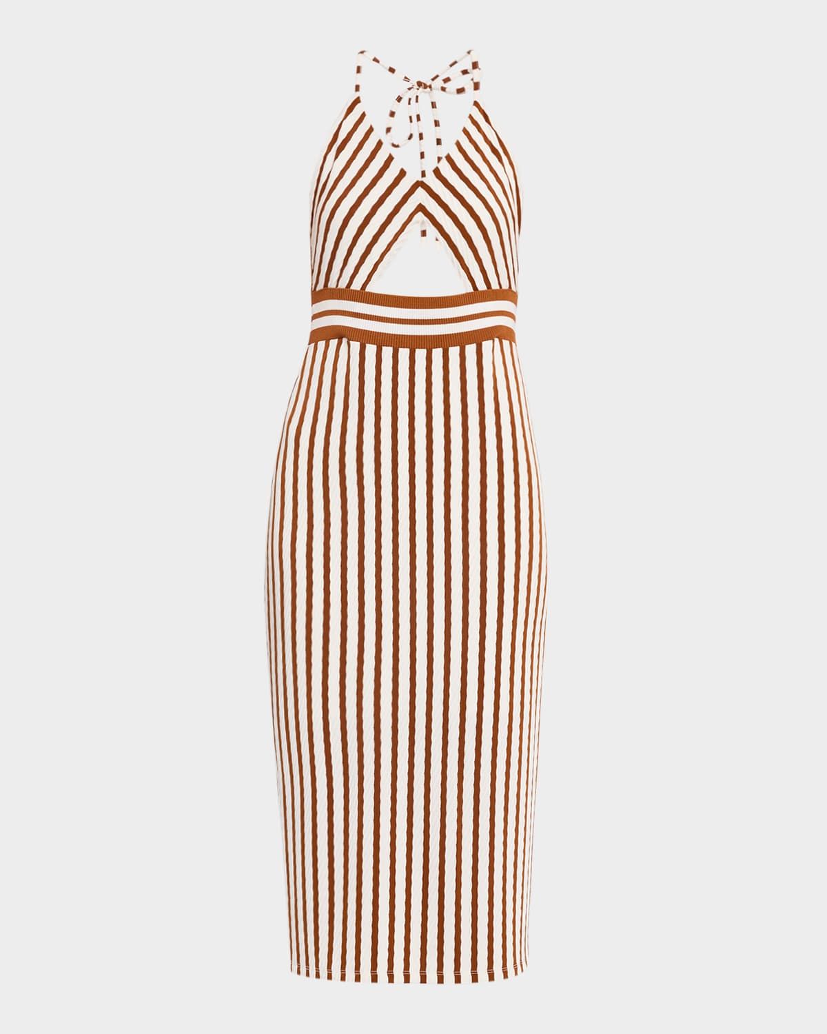 Stevie Textured Stripe Midi Dress