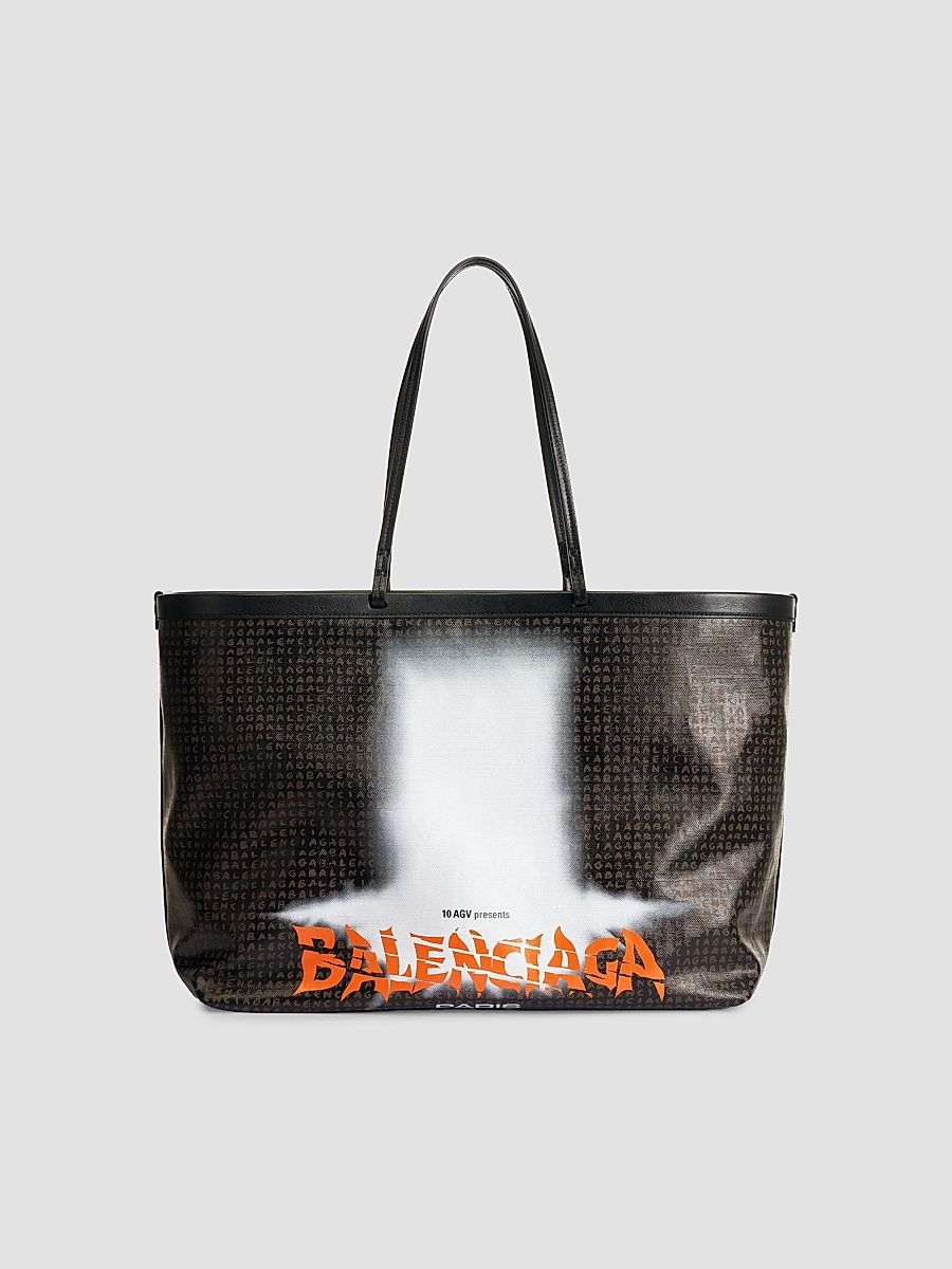 Balenciaga Women's Select Large Tote Bag - Black White Orange