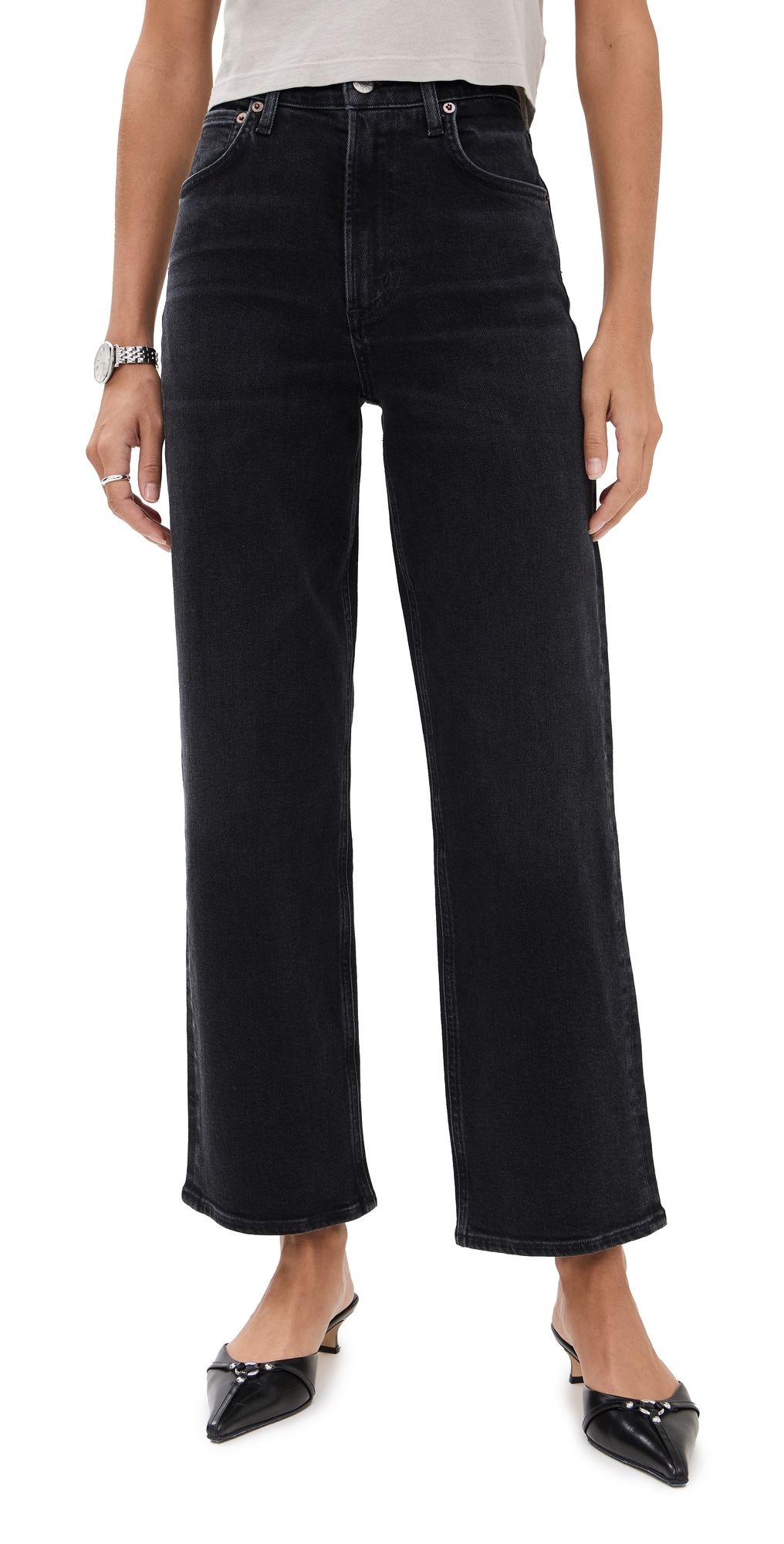 AGOLDE Ren: High Rise Wide Leg Jeans Hush 31