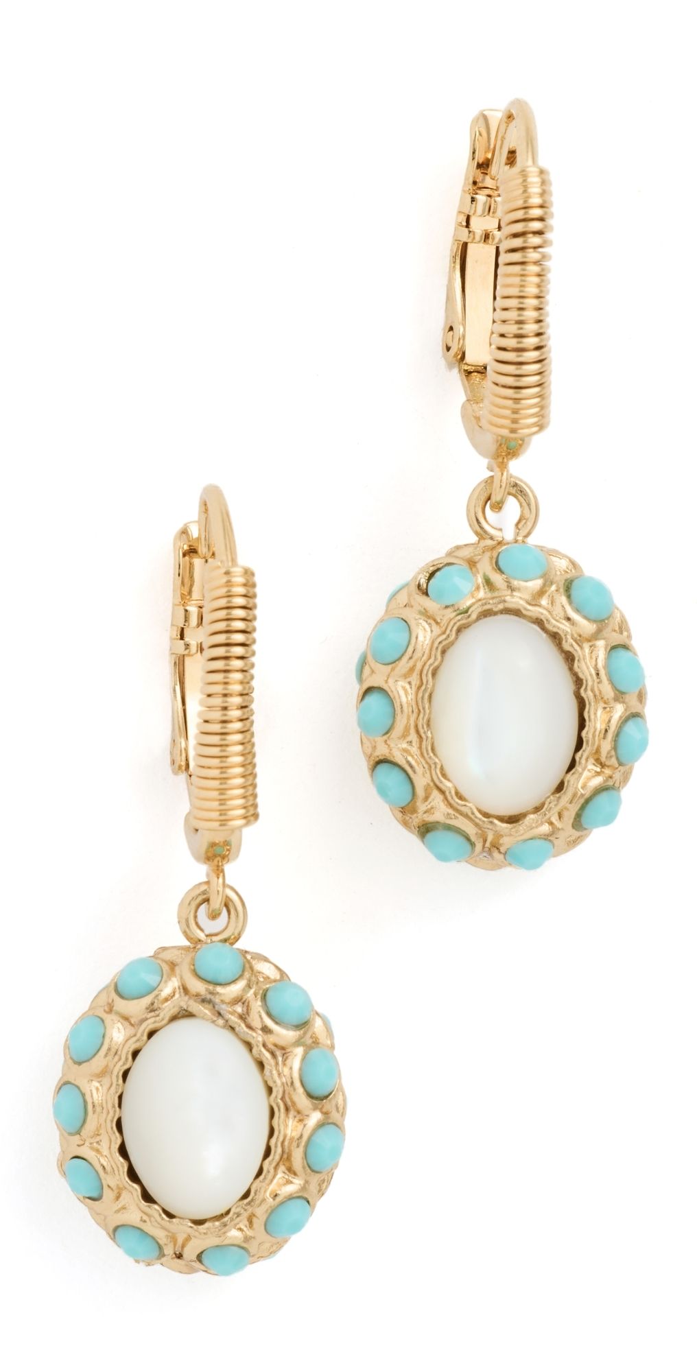 GAS Bijoux Tao Splash Gold-Plated Earrings Turquoise One Size