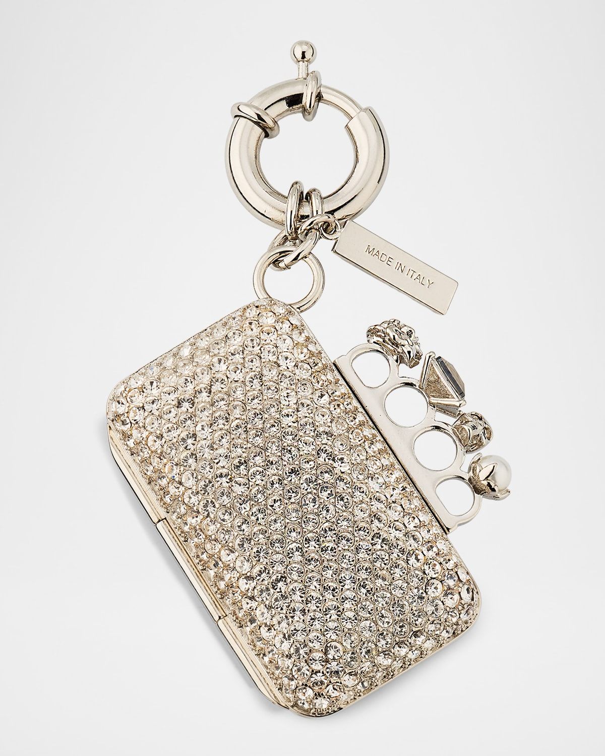 Crystal-Encrusted Knuckle Clutch Bag Charm