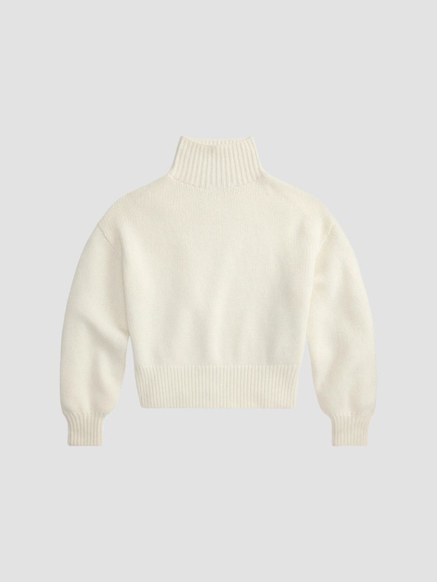 Polo Ralph Lauren Women's Cashmere Funnel-Neck Sweater - Natural - Size XS