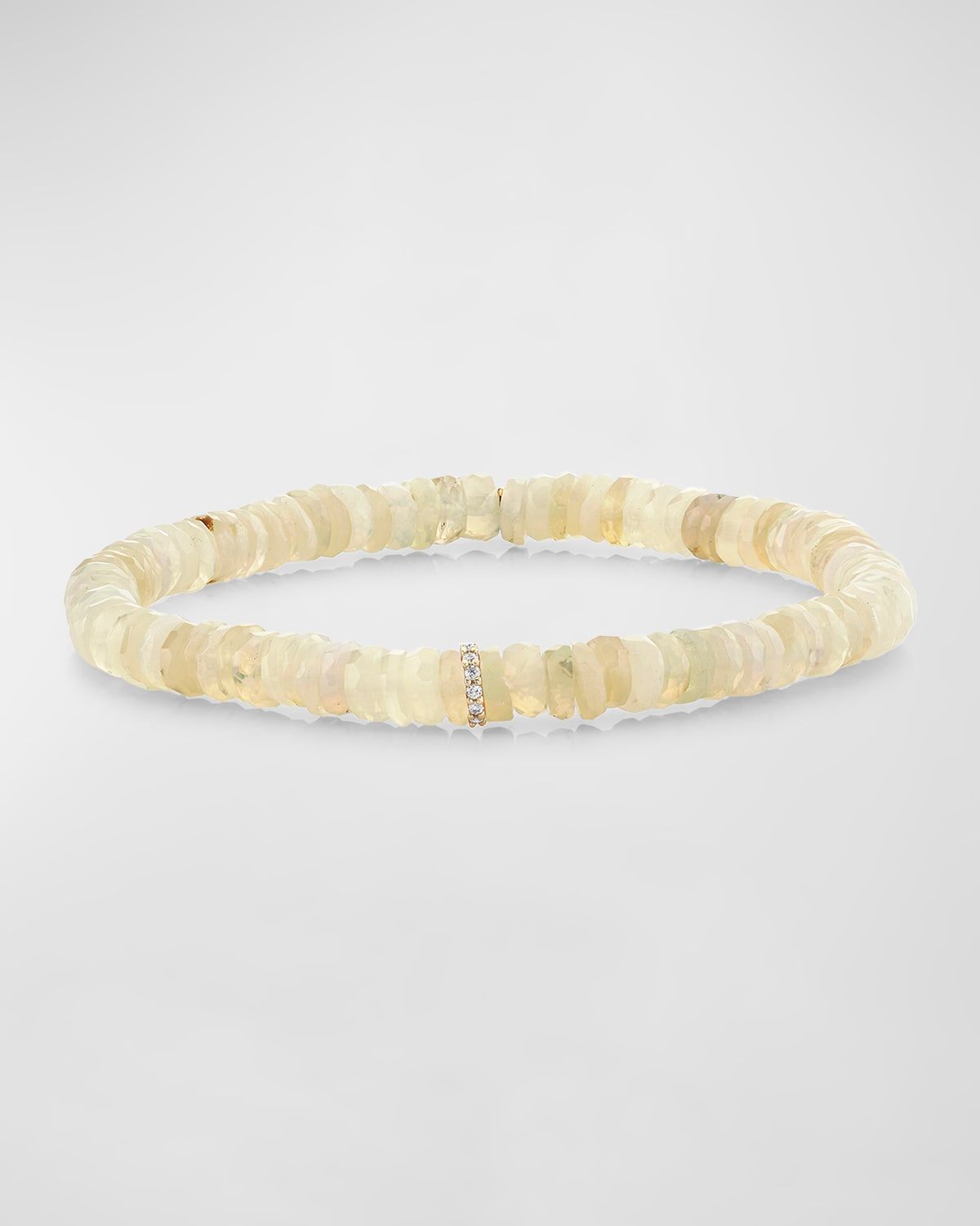 Ethiopian Opal Eternity Beaded Bracelet with Diamonds