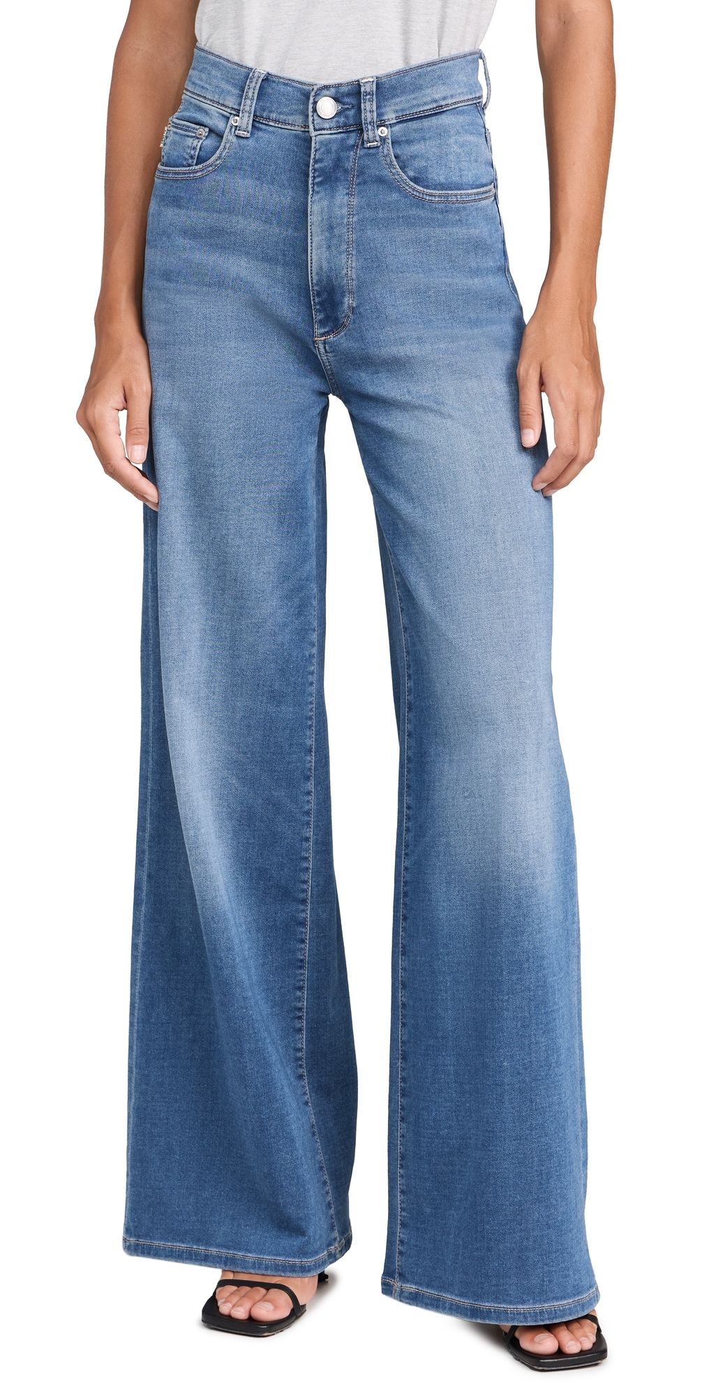 DL1961 Softwear Hepburn Wide Leg High Rise Jeans Mohonk (Softwear) 24