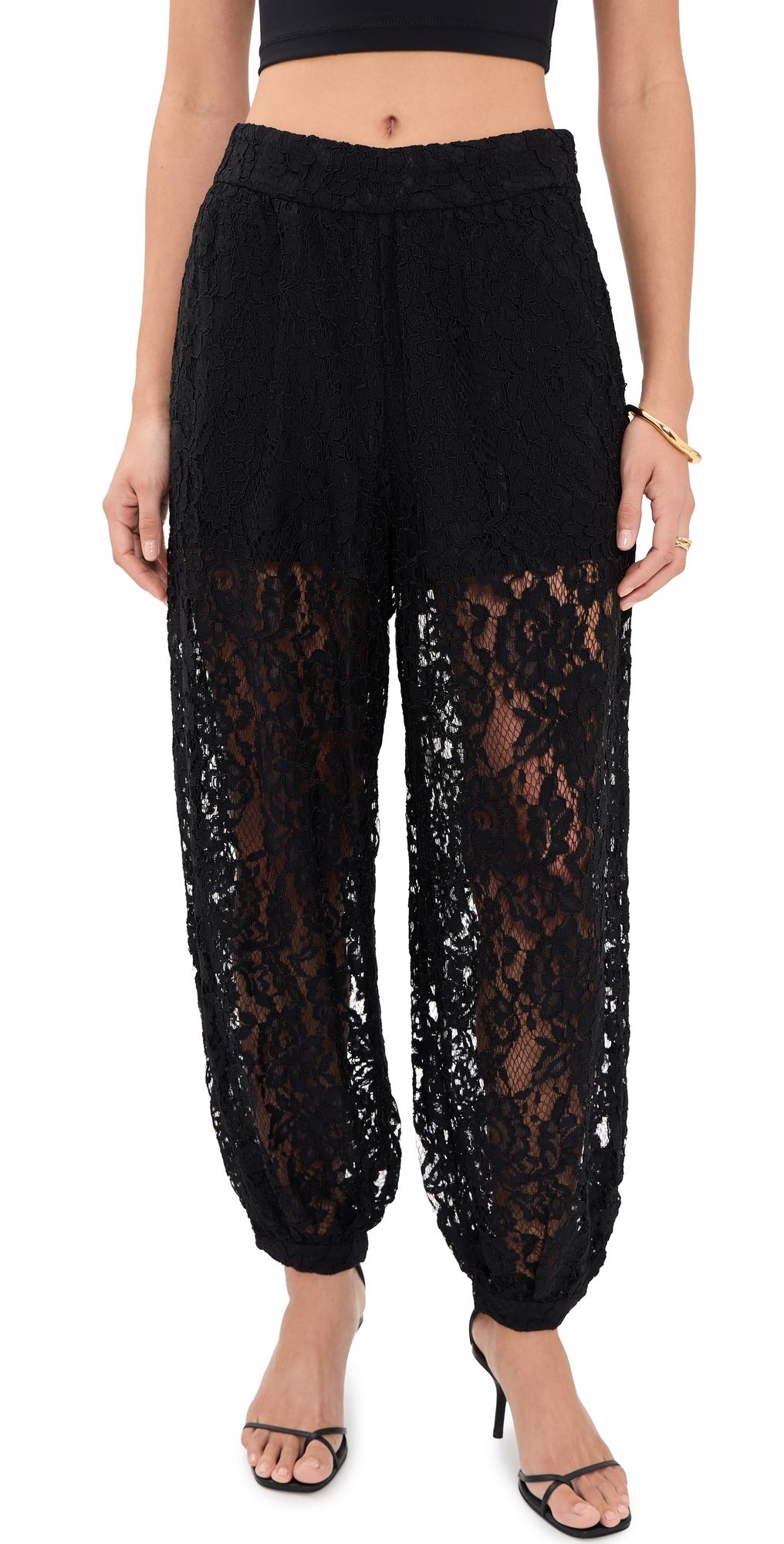 WAYF Rebecca Lace Balloon Pants Black L