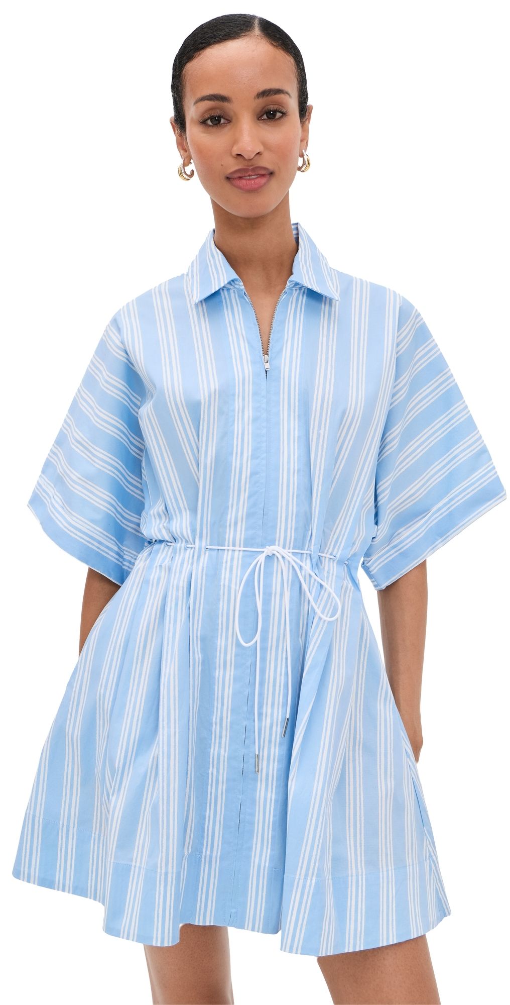 STAUD Cori Dress Ventura Stripe M