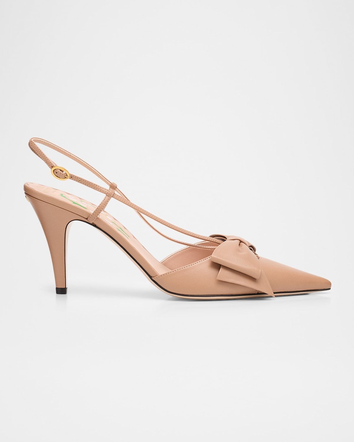 85mm Bowow Slingback Leather Pumps