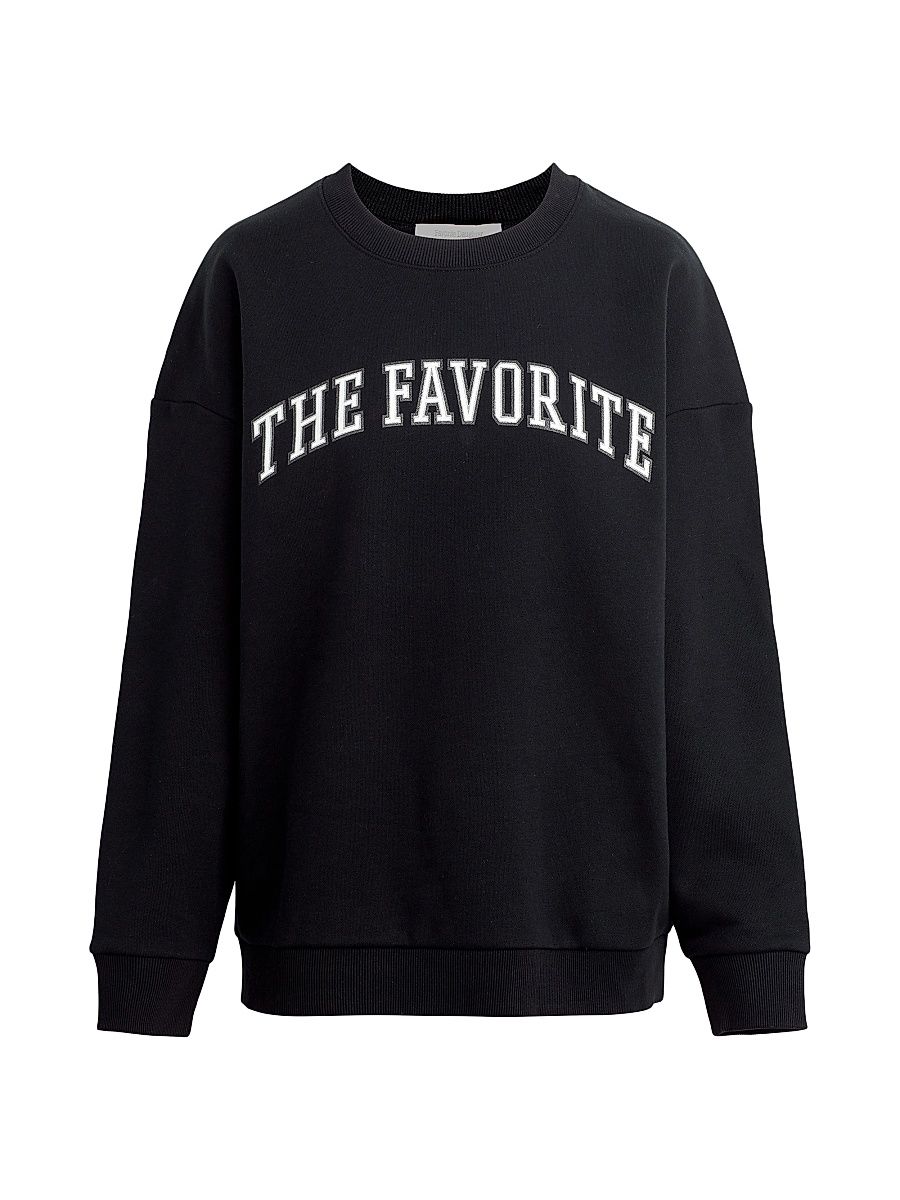 Women's The Favorite Crewneck Sweatshirt - Black White - Size Large