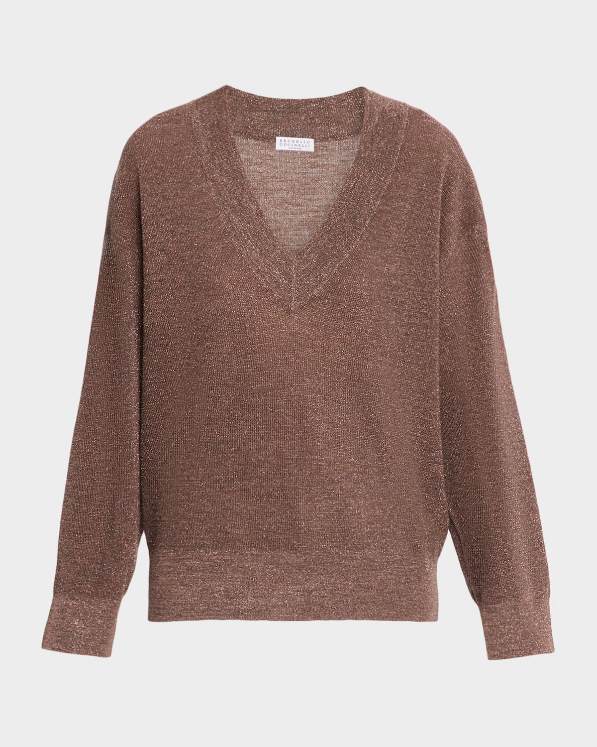 Sparkling Linen V-Neck Sweater