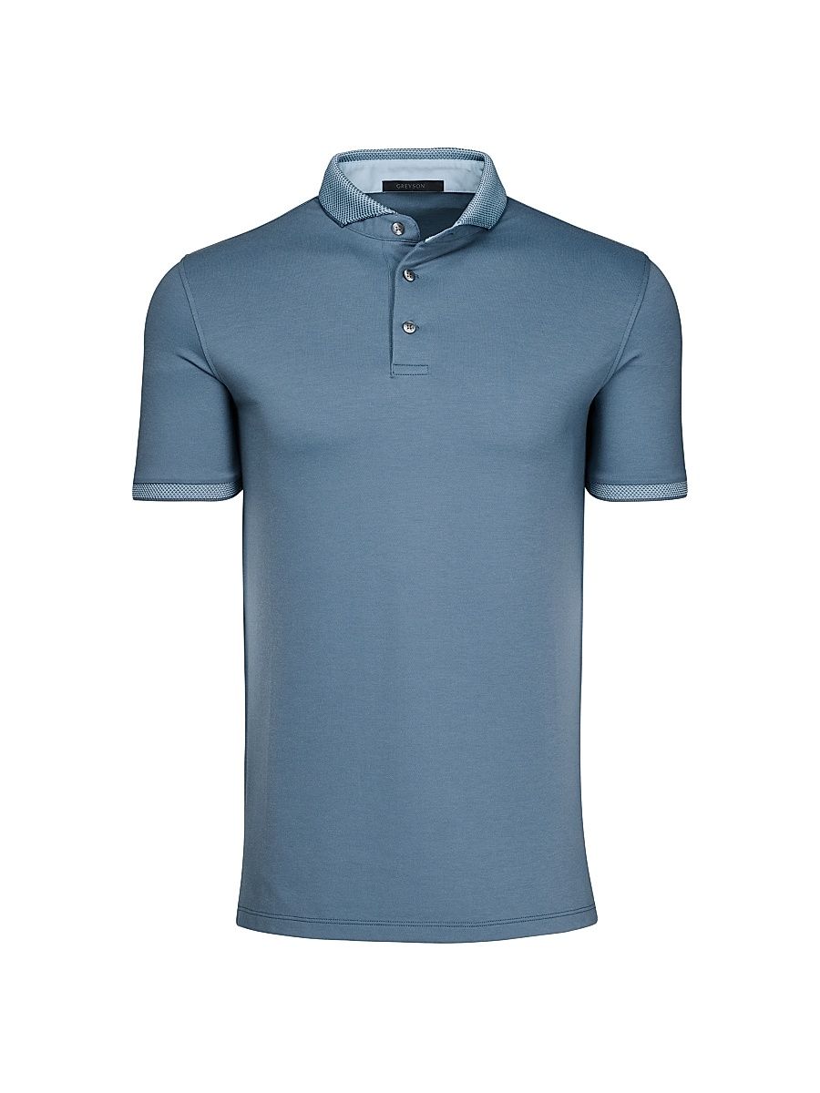 Men's Guardian Printed Polo Shirt - Vintage Indigo - Size Medium