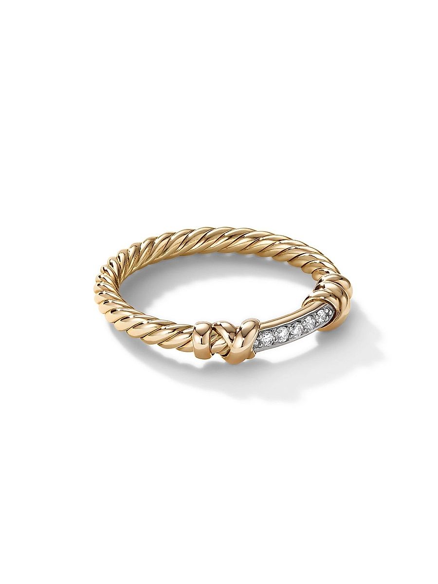 Women's Petite Helena Wrap Ring In 18K Yellow Gold - Diamond - Size 10