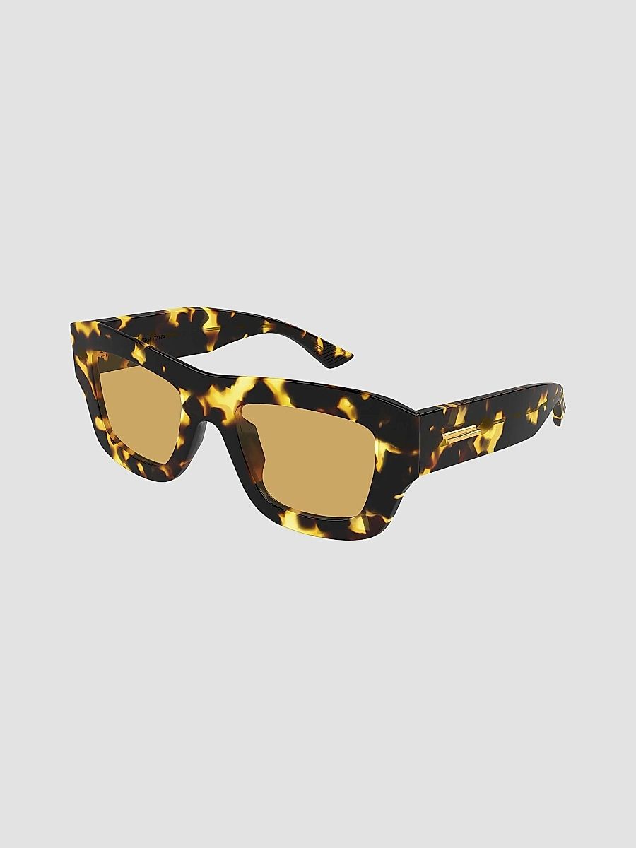 Bottega Veneta Women's Flat 50MM Squared Sunglasses - Havana Yellow