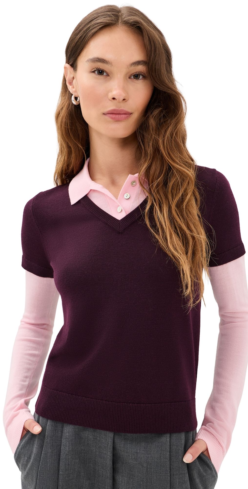 Sandy Liang Lottie Sweater Burgundy L