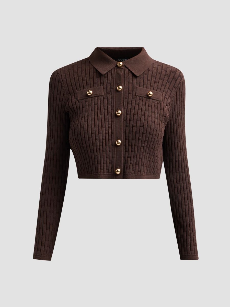Toccin Women's Posie Cropped Jacket - Espresso - Size Large