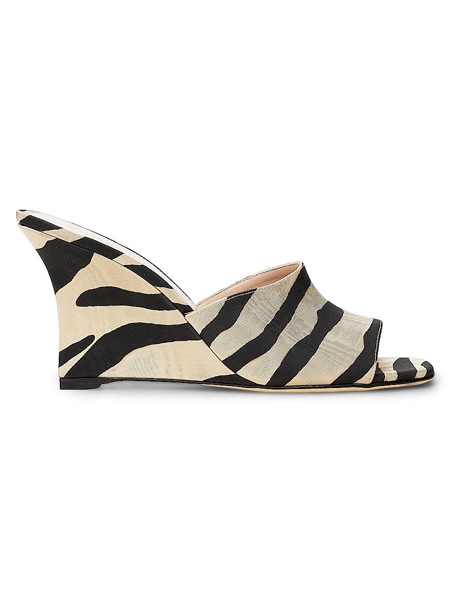 Women's Vinnie 85MM Zebra-Print Mules - Cream Smoke - Size 11.5