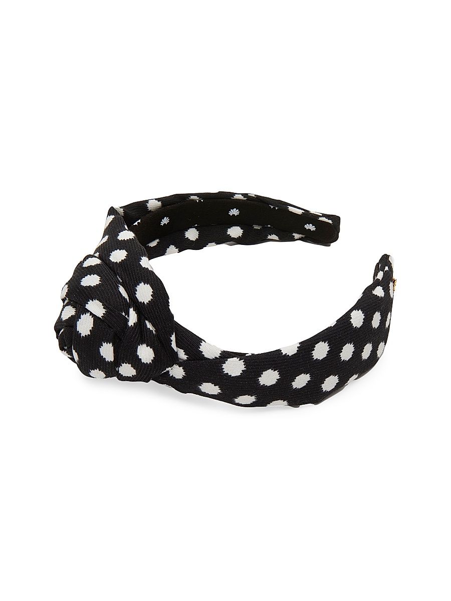 Women's Rosette Polka Dot Headband - Jet