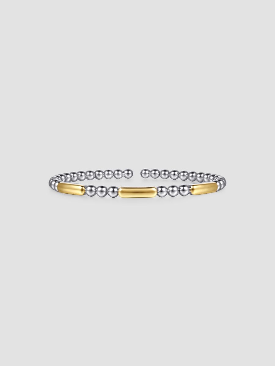 Gabriel & Co Women's Bujukan Sterling Silver & 14K Yellow Gold Beaded Cuff - Two Tone - Size 5.75