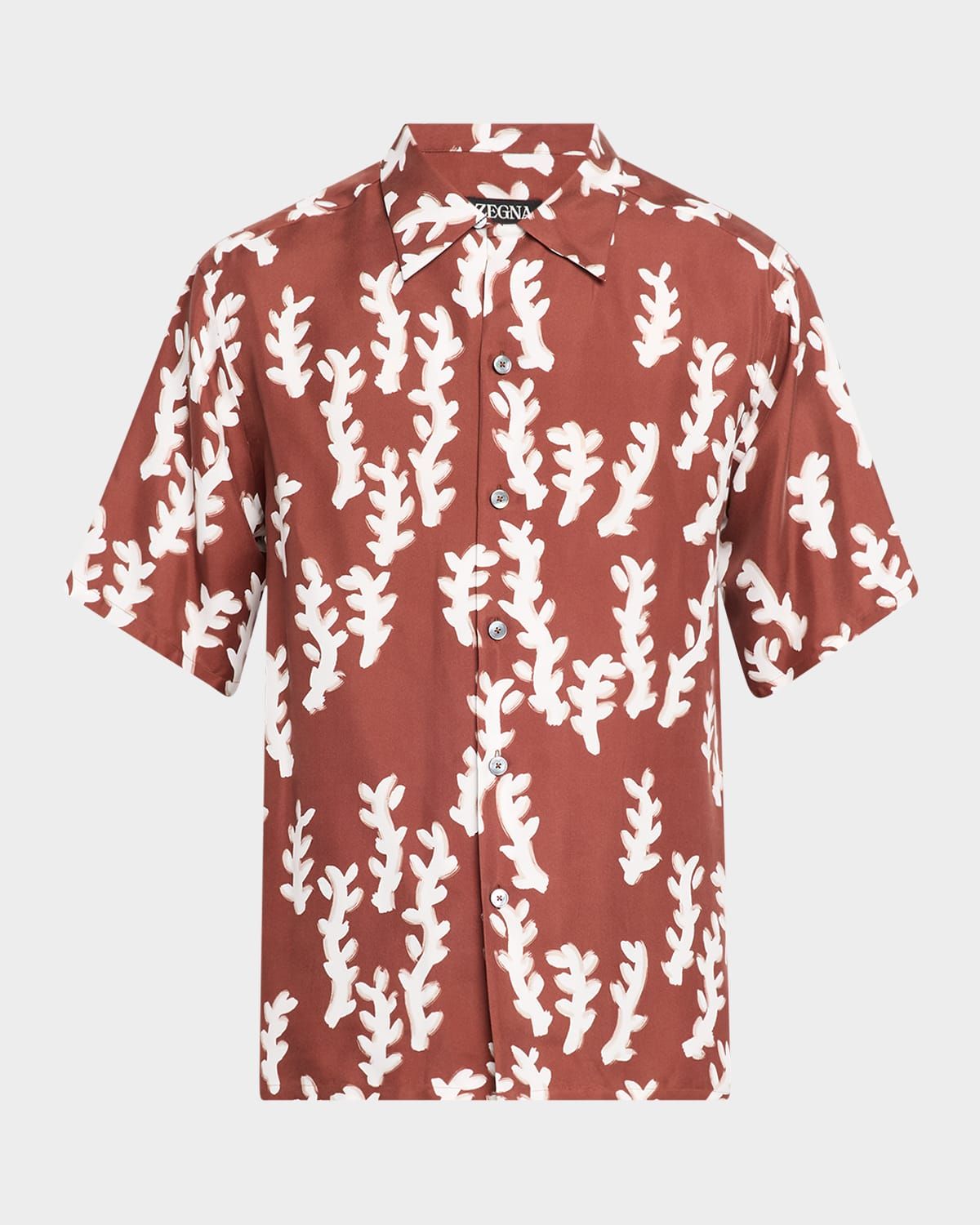 Men & apos;s Silk Oasi Print Short-Sleeve Shirt