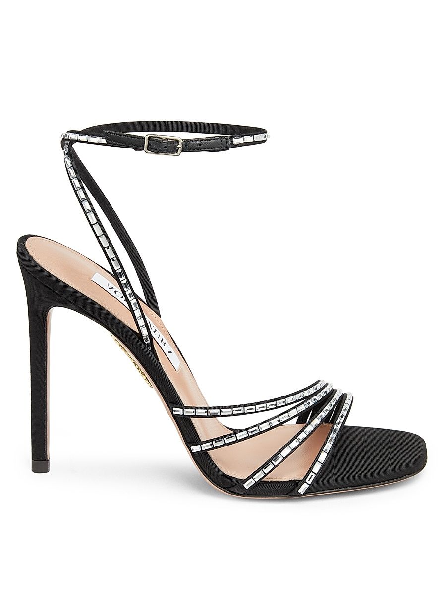 Women's Mistica 105MM Crystal-Embellished Sandals - Black - Size 8.5