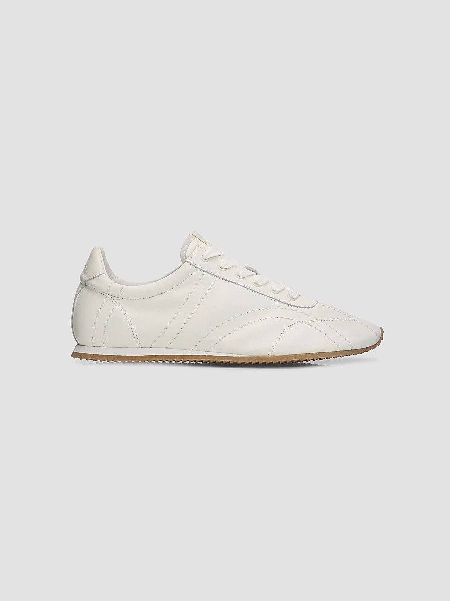 Women's Flex Leather Low-Top Sneakers - Off White - Size 12