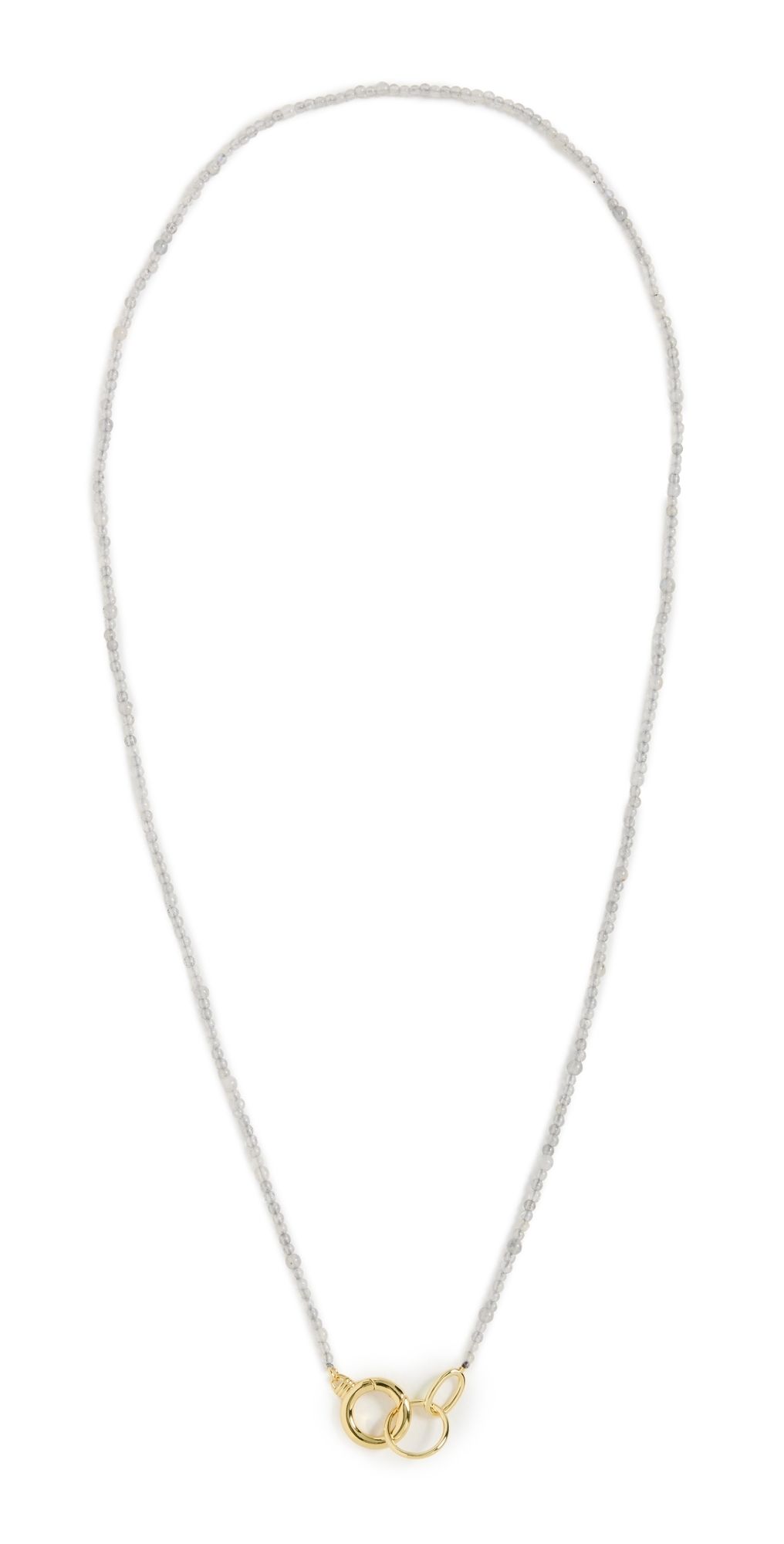 Gorjana Power Gemstone Long Beaded Necklace Labradorite/Gold One Size