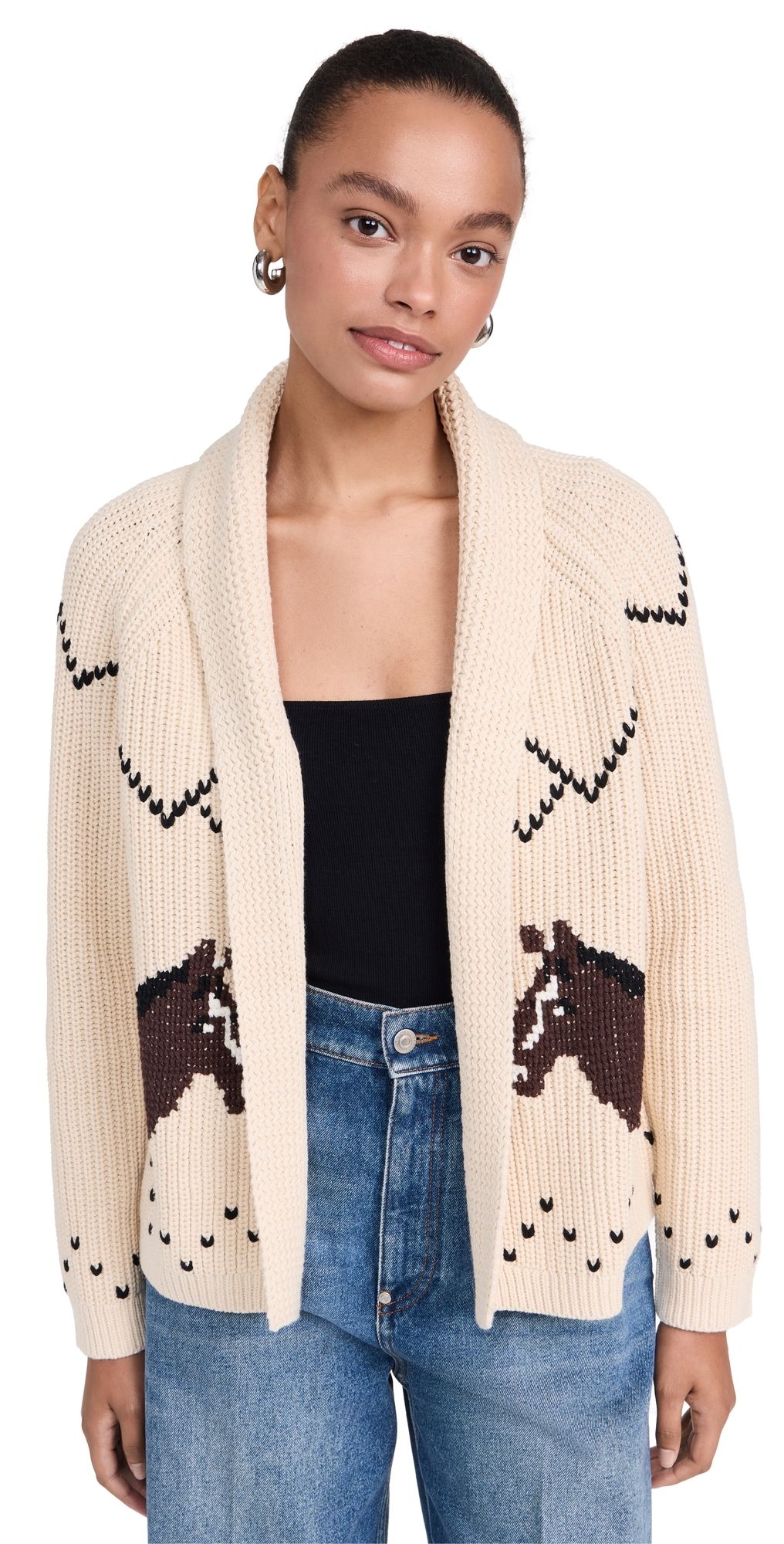 THE GREAT. The Horse Lodge Cardigan Cream 2