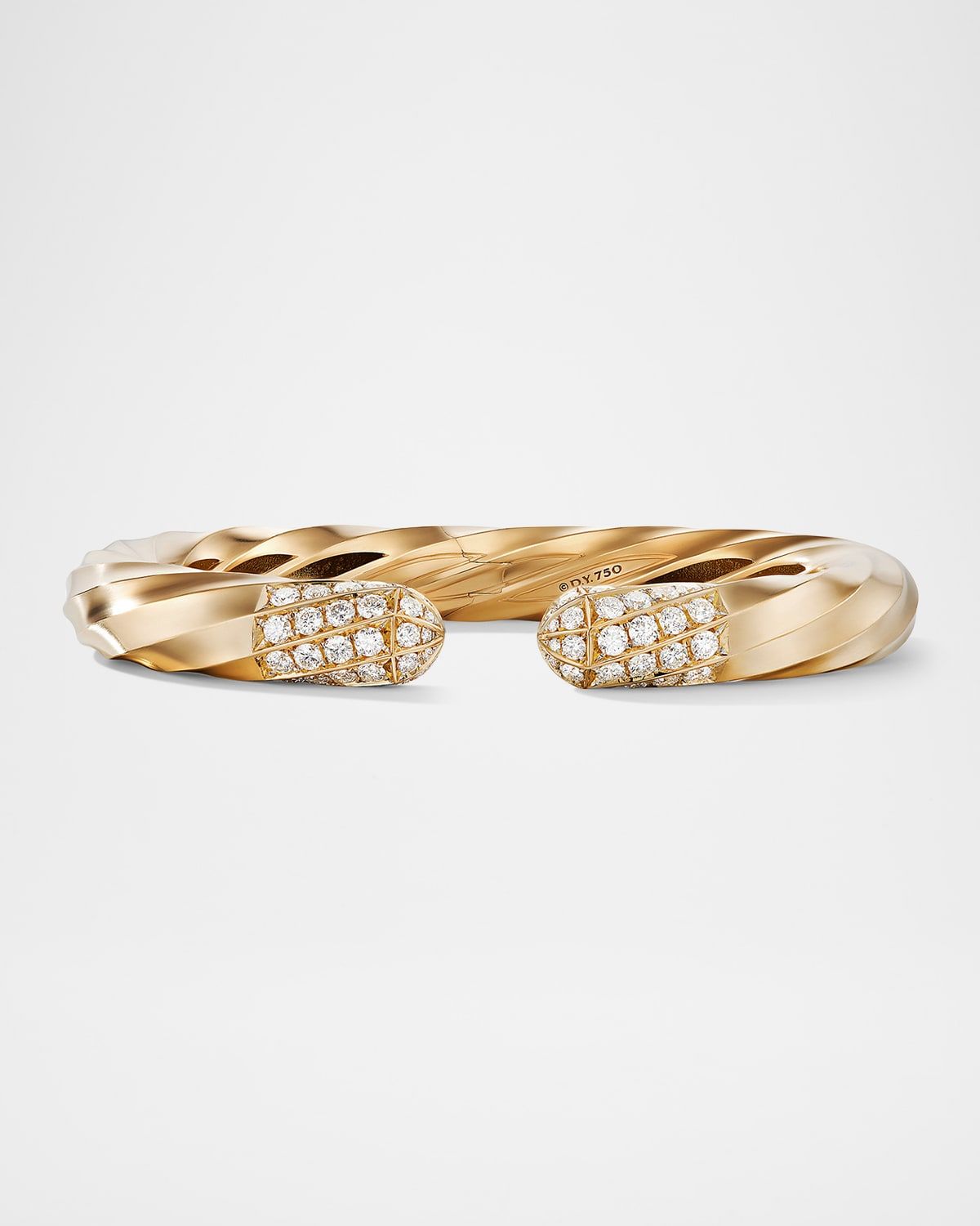 Cable Edge Bracelet with Diamonds in 18K Gold, 9mm