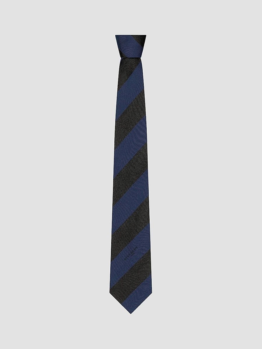 Givenchy Men's Bold Stripes Tie in Silk Gros Grain - Black Navy