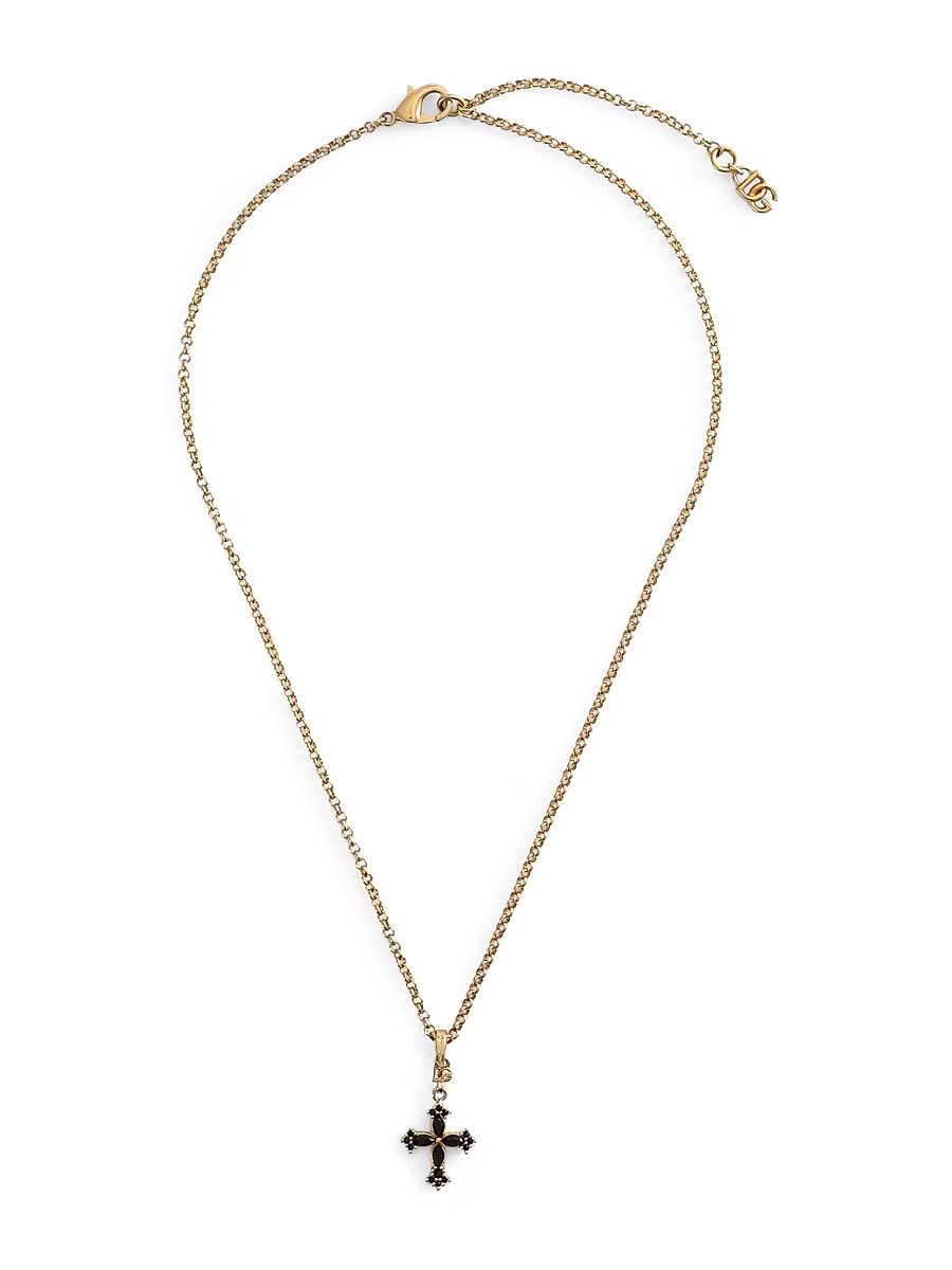 Women's Goldtone & Glass Crystal Cross Pendant Necklace - Gold