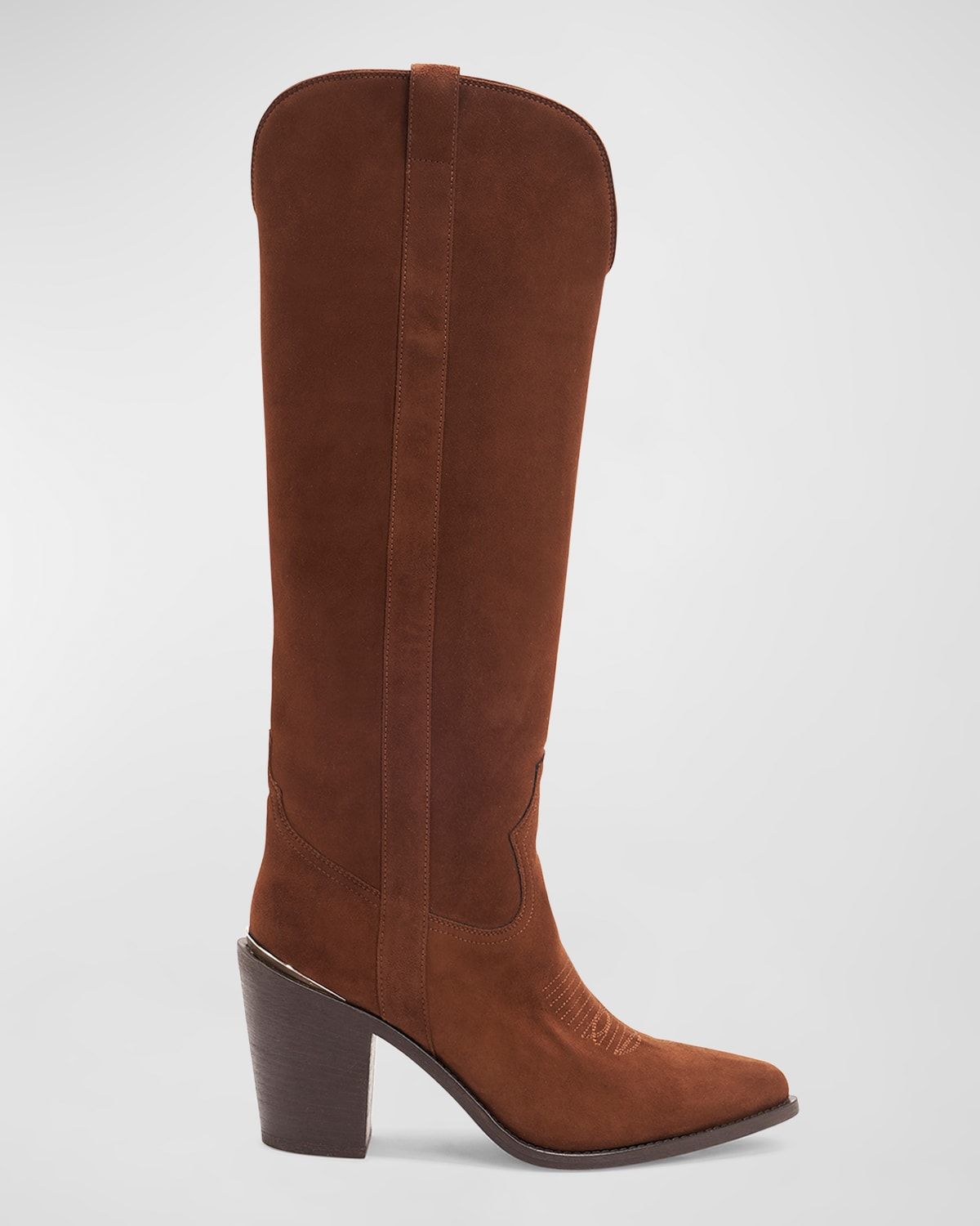 Leigh Anne Suede Western Knee Boots