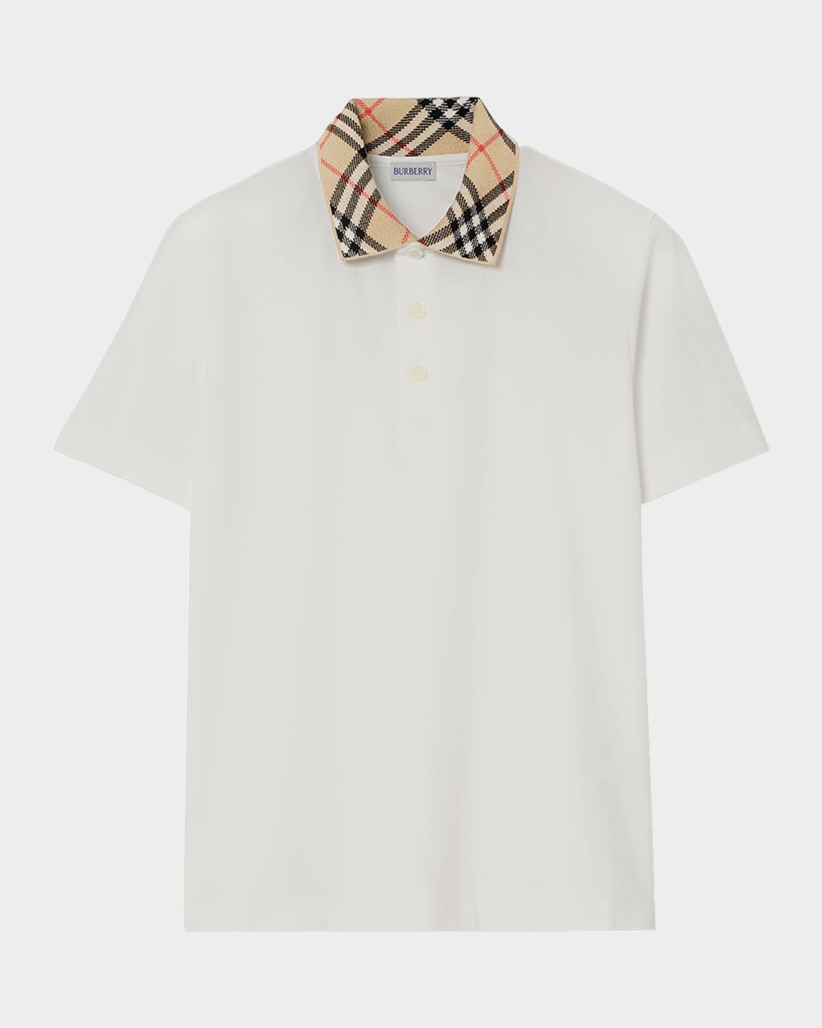 Men & apos;s Check-Collar Cotton Polo Shirt