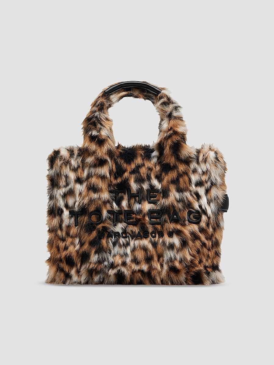 Women's The Small Tote Leopard Faux Fur Bag - Brown