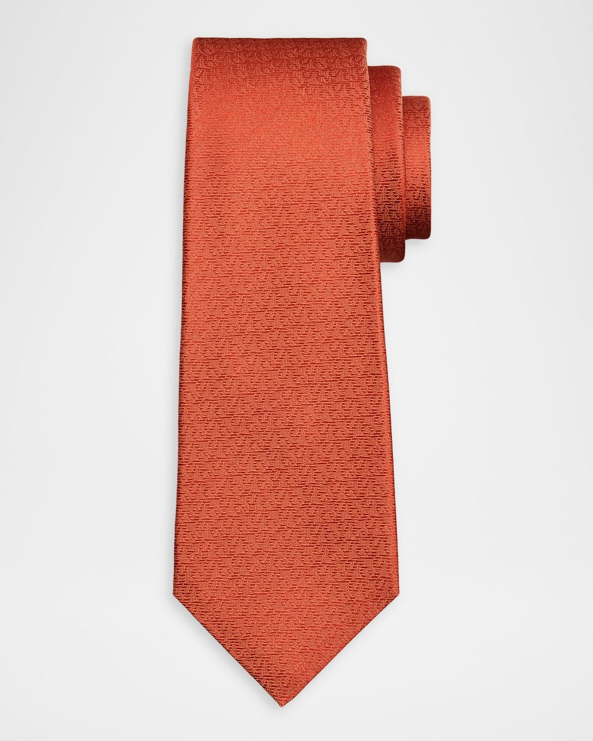 Men & apos;s Tonal Jacquard Silk 7-Fold Tie