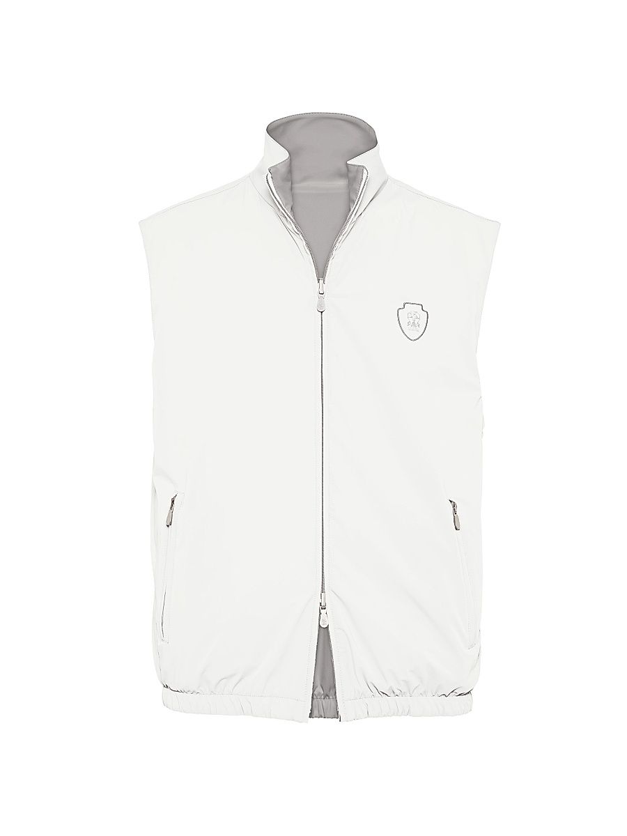 Men's Bonded Nylon Reversible Vest with Logo - White - Size XS