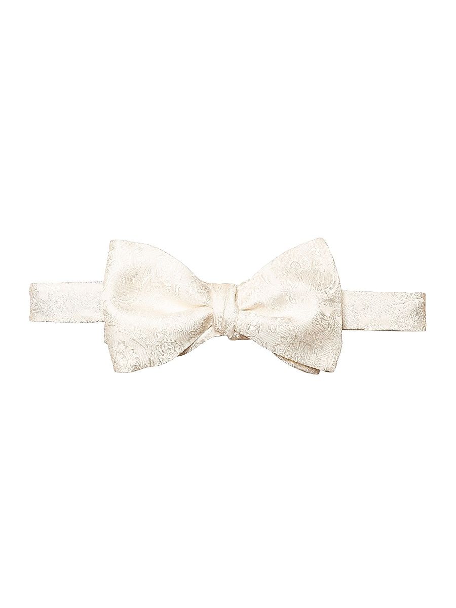 Men's Silk Ready-Tied Bow Tie - White