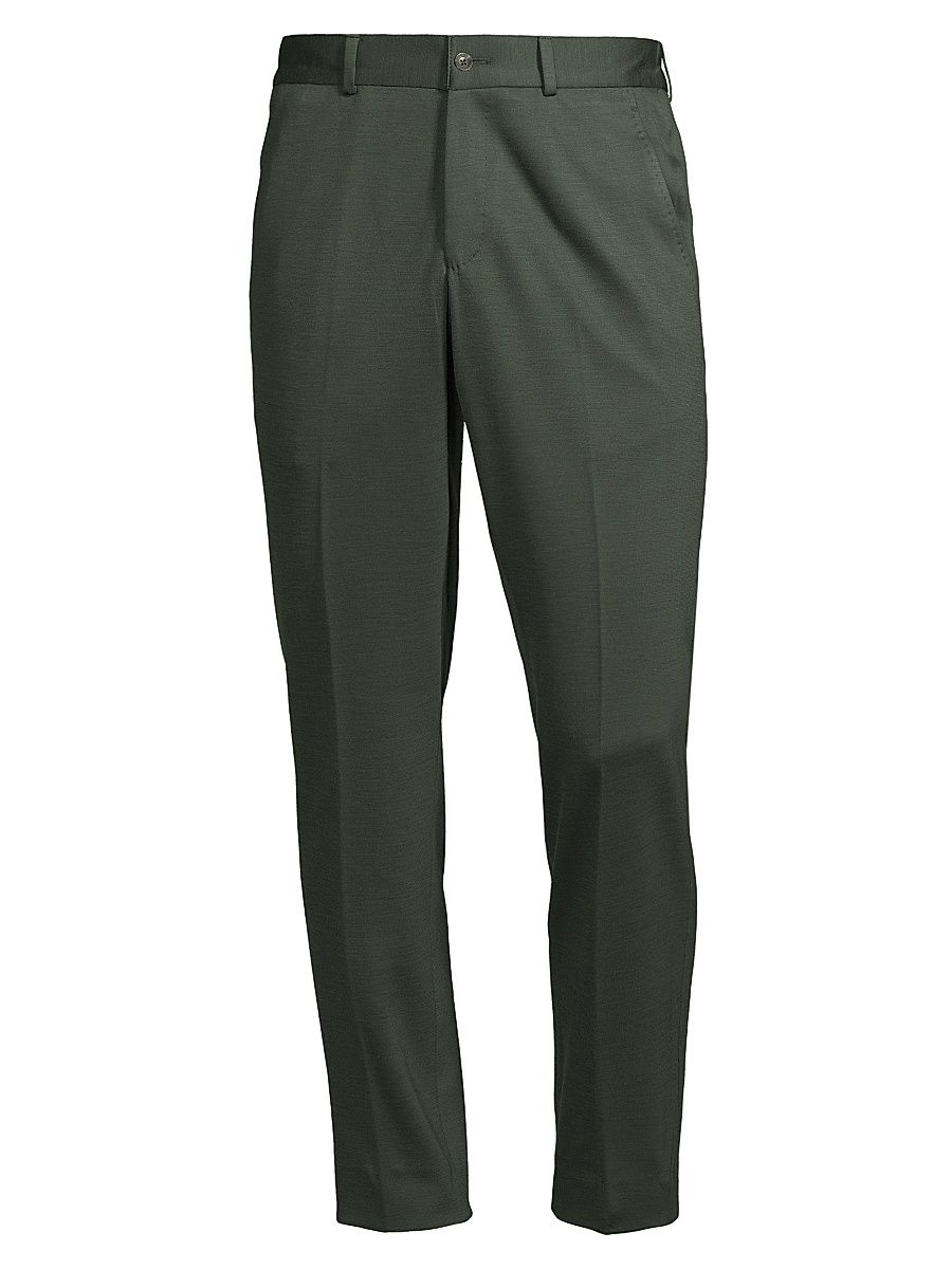 Men's Slim-Fit Wool-Blend Pants - Olive - Size XXL