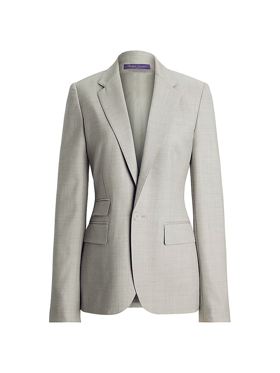 Women's Parker Wool Jacket - Grey Multi - Size 8
