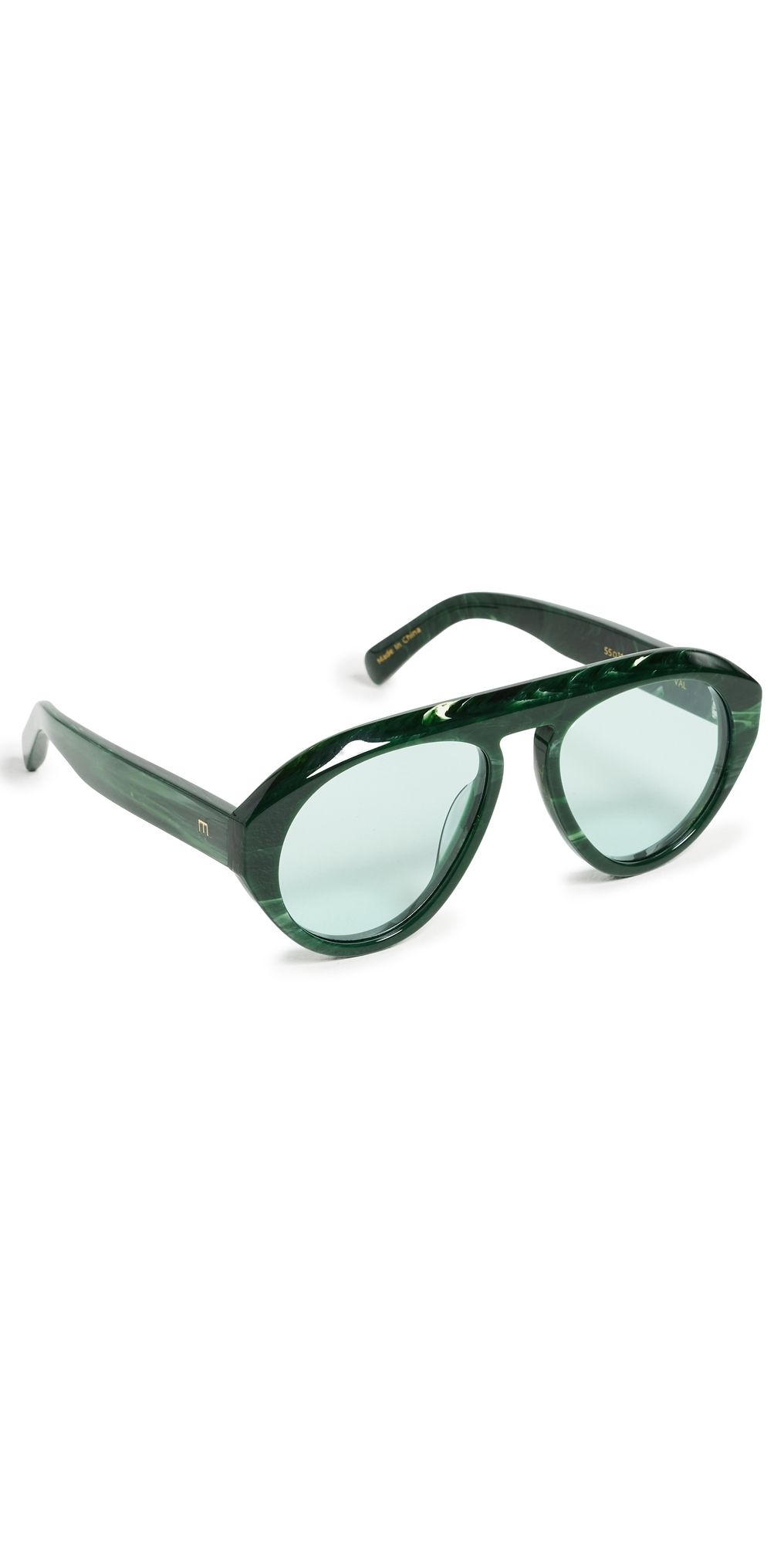 Elisa Johnson Val Sunglasses Green Tortoise One Size