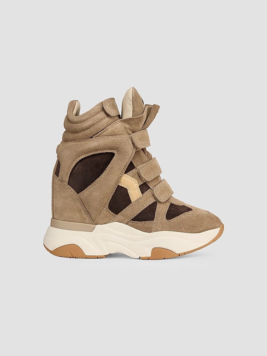 Isabel Marant Women's Balskee Suede High-Top Wedge Sneakers - Sand Brown Chocolate - Size 11